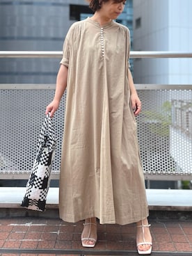 「アイテム（イヤリング、ブラウン系）」を使った、yu_kaさん（レディース・158cm）の春コーディネート