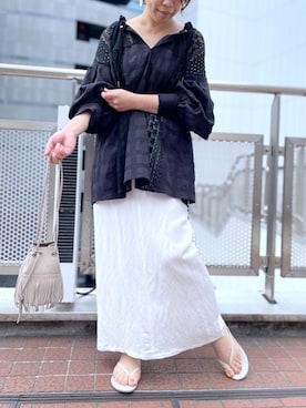 「RIVE DROITE（リヴドロワ）のアイテム（アクセサリー）」を使った、yu_kaさん（レディース・158cm）の春コーディネート