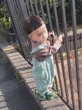 「一歳男の子」｜komiiiiiさん（キッズ・80cm）の春コーディネート