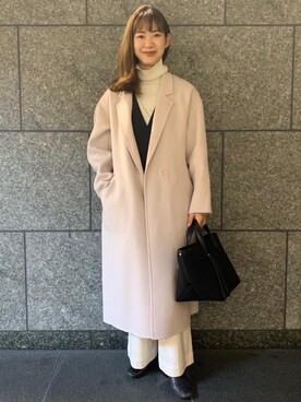 「一押しのアウタースタイル」｜「アイテム（チェスターコート）」を使った、Tsuji_aさん（レディース・159cm）の冬コーディネート