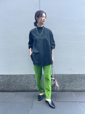 「green label relaxing（グリーンレーベルリラクシング）のアイテム（アクセサリー）」を使った、Tsuji_aさん（レディース・160cm）の夏コーディネート