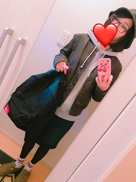 「Right-on（ライトオン）のアイテム（ミリタリージャケット）」を使った、asanoさん（レディース・156cm）の冬コーディネート