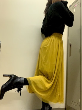 「アイテム（ブーティ）」を使った、AandN( ¨̮⋆)さん（レディース・168cm）の秋コーディネート