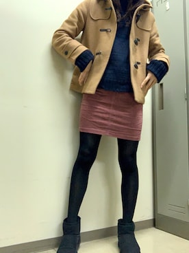 「仕事コーデ」｜「アイテム（ダッフルコート）」を使った、AandN( ¨̮⋆)さん（レディース・168cm）の冬コーディネート