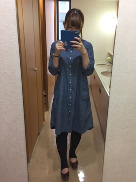 「仕事着」｜「アイテム（シャツワンピース）」を使った、Riccaさん（レディース・163cm）の夏コーディネート