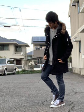 「Confirm（コンファーム）のアイテム（モッズコート）」を使った、RIKUさん（メンズ・168cm）の冬コーディネート