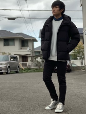 「Doublefocus（ダブルフォーカス）のアイテム（パンツ）」を使った、RIKUさん（メンズ・168cm）の冬コーディネート