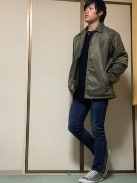 「Doublefocus（ダブルフォーカス）のアイテム（パンツ）」を使った、RIKUさん（メンズ・168cm）の冬コーディネート