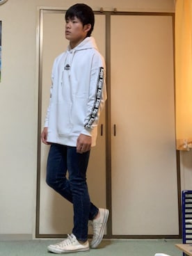 「Doublefocus（ダブルフォーカス）のアイテム（パンツ）」を使った、RIKUさん（メンズ・168cm）の春コーディネート