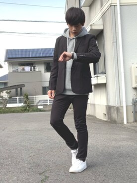「THE CASUAL（カジュアル）のアイテム（テーラードジャケット）」を使った、RIKUさん（メンズ・168cm）の春コーディネート