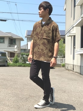 「Doublefocus（ダブルフォーカス）のアイテム（パンツ）」を使った、RIKUさん（メンズ・168cm）の夏コーディネート