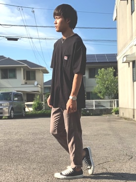 「Right-on（ライトオン）のアイテム（スラックス）」を使った、RIKUさん（メンズ・168cm）の秋コーディネート