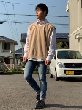 「SPINNS（スピンズ）のアイテム（ブーツ）」を使った、RIKUさん（メンズ・170cm）の春コーディネート