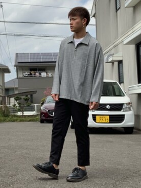 「SPINNS（スピンズ）のアイテム（ブーツ）」を使った、RIKUさん（メンズ・170cm）の春コーディネート