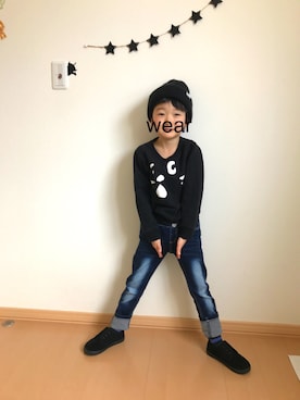 「チャイハネ（チャイハネ）のアイテム」を使った、しろTOむくさん（キッズ・120cm）の冬コーディネート