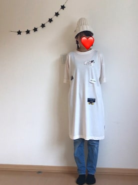 「チャイハネ（チャイハネ）のアイテム（ニットキャップ/ビーニー）」を使った、しろTOむくさん（レディース・154cm）の夏コーディネート
