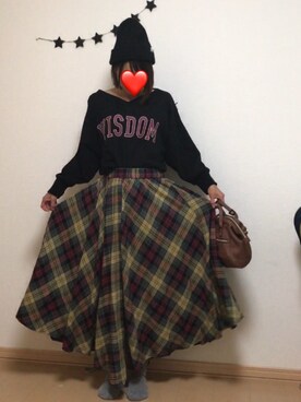 「JEANASIS（ジーナシス）のアイテム（スカート、その他）」を使った、しろTOむくさん（レディース）の秋コーディネート