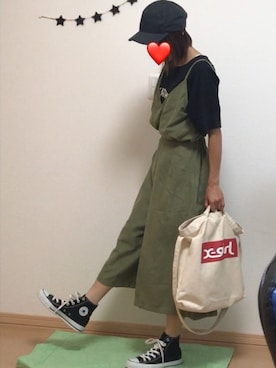 「mystic（ミスティック）のフェイクスエードセットアップ（その他パンツ、グリーン系）」を使った、しろTOむくさん（レディース）の秋コーディネート