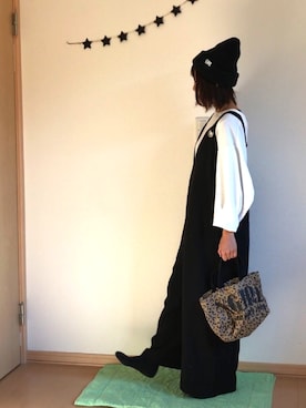 「LOWRYS FARM（ローリーズファーム）の○●mikoa LOWRYS FARM●○ACリブワッチ　708627（ニットキャップ/ビーニー、ブラック系）」を使った、しろTOむくさん（レディース）の秋コーディネート