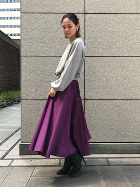 「RANDA」｜「アイテム（スウェット）」を使った、IMAEDA2さん（レディース・167cm）の秋コーディネート