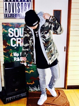 「SSUR（サー）のアイテム（帽子）」を使った、🌈hisanistaさん（メンズ・170cm）の冬コーディネート