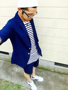 「KANGOL（カンゴール）のアイテム（ニットキャップ/ビーニー）」を使った、🌈hisanistaさん（メンズ・170cm）の夏コーディネート