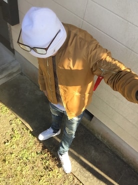 「KANGOL（カンゴール）のアイテム（ニットキャップ/ビーニー）」を使った、🌈hisanistaさん（メンズ・170cm）の冬コーディネート