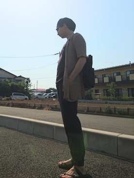 「THREE BLIND MICE（スリーブラインドマイス）のアイテム（トップス）」を使った、林Qさん（メンズ・171cm）の春コーディネート