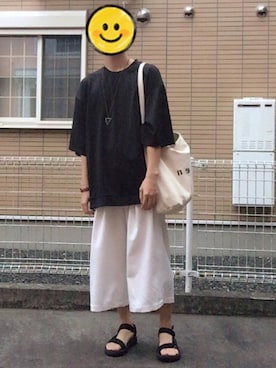 「ガウチョパンツ」｜宇宙(ソラ)さん（メンズ・171cm・10代）の夏コーディネート