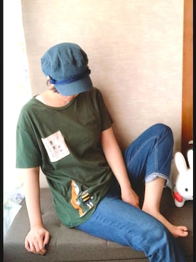 「グラニフTシャツ」｜座布団1枚。さん（レディース・156cm）の夏コーディネート