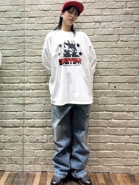 「らふこーで」｜「アイテム（キャップ）」を使った、karin1366さん（レディース・160cm）の冬コーディネート