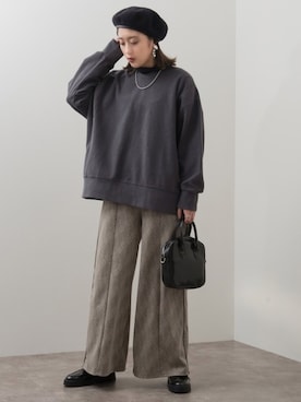 「CONVERSE（コンバース）のアイテム（ハンチング/ベレー帽）」を使った、𝕊 𝔸 𝕀さん（レディース・163cm）の冬コーディネート