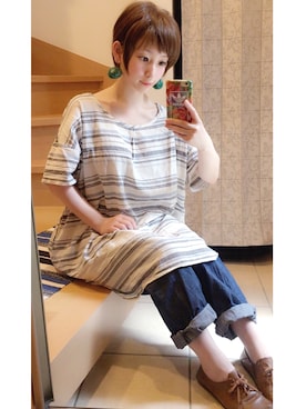 「アイテム（ピアス（両耳用））」を使った、チャオズさん（レディース・148cm・30代）の夏コーディネート