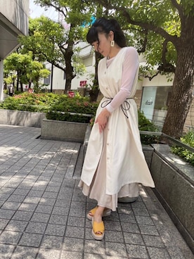 「Lucida（ルシーダ）のアイテム（サンダル）」を使った、ホリさんさん（レディース・160cm）の春コーディネート