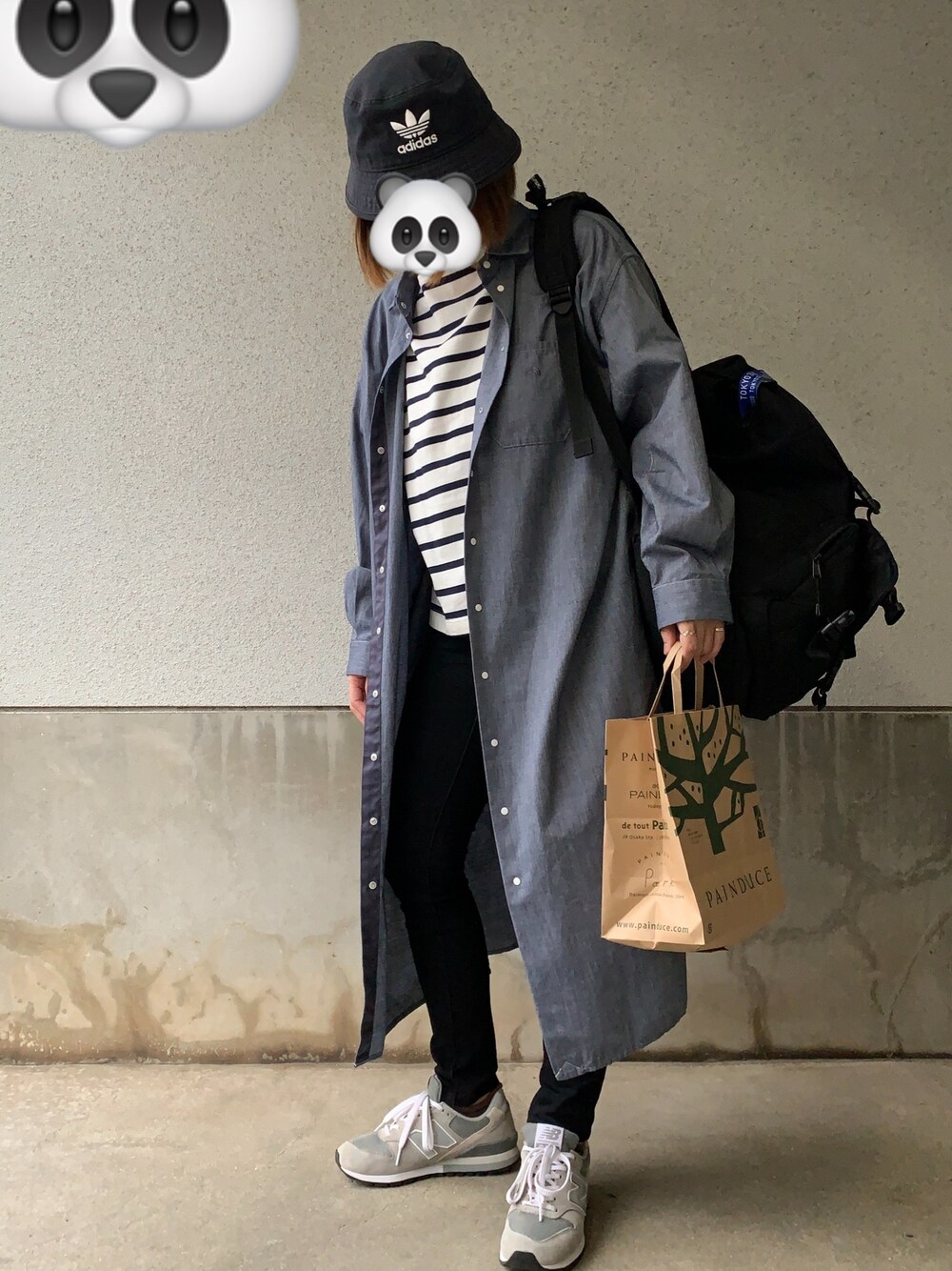 「adidas Originalsのアイテム（ハット、ブラック系）」を使った、ユイさん（レディース・155cm）の春コーディネートの1枚目の写真