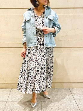 「YECCA VECCA（イェッカヴェッカ）のアイテム（ジャケット/アウター）」を使った、R..さん（レディース・149cm）の春コーディネート