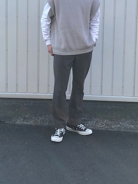 「YAECA（ヤエカ）のアイテム（スラックス）」を使った、rikuuu1219さん（メンズ・170cm）の秋コーディネート