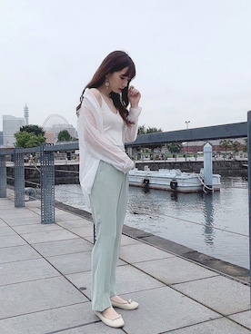 「LOWRYS FARM（ローリーズファーム）のセンタープレスカラーフレアパンツ　870189（その他パンツ）」を使った、彩香さん（レディース・162cm）の秋コーディネート