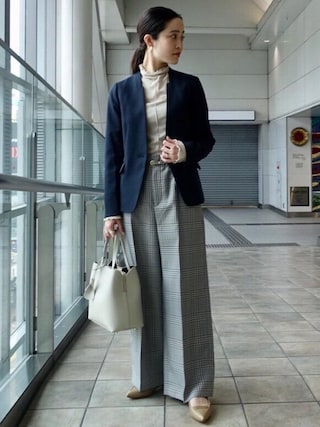 現行✨グリーンレーベルリラクシング　ノーカラー　セットアップ　洗える　40/42 green label relaxing（グリーンレーベルリラクシング）の