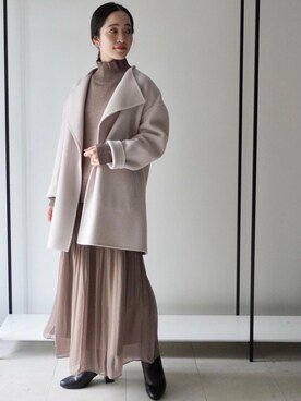 「一押しのアウタースタイル」｜「アイテム（ワンピース/ドレス）」を使った、kurimotoさん（レディース・158cm）の冬コーディネート
