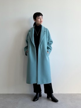 「カラーコート」｜「アイテム（アクセサリー）」を使った、kurimotoさん（レディース・158cm）の秋コーディネート