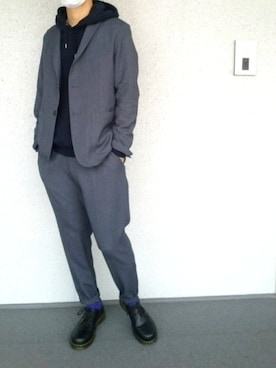 「Dr. Martens（ドクターマーチン）のDr.Martens / ドクターマーチン 1461 3EYE GIBSON SHOE 3ホール ギブソン シューズ ブーツ（ブーツ）」を使った、shikao_yuiさん（メンズ・175cm）の冬コーディネート
