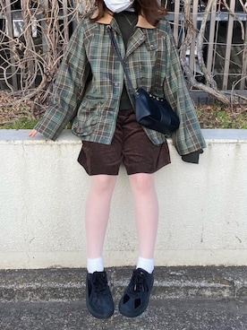 「古着女子」｜「アイテム（ブルゾン）」を使った、ヒカルさん（レディース・154cm）の春コーディネート