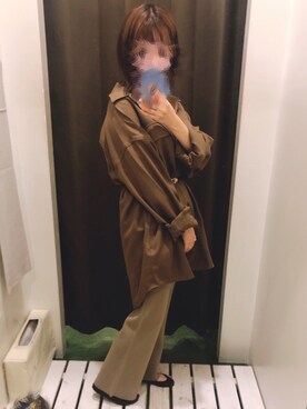 「niko and...（ニコアンド）のウーリッシュフラノCPOシャツ（シャツ/ブラウス）」を使った、あかりさん（レディース・154cm）の秋コーディネート