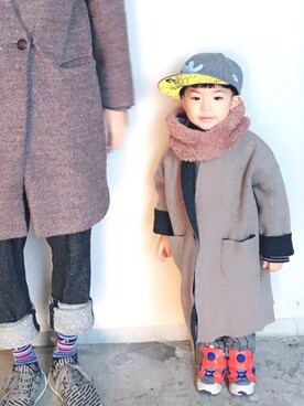 「パパと息子」｜「アイテム（ジャケット/アウター）」を使った、littleTさん（キッズ・100cm）の春コーディネート