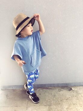 「blue」｜littleTさん（キッズ・100cm）の夏コーディネート
