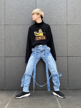 「攻めコーデ」｜LIPPS原宿 篠田悠斗さん（メンズ・176cm）の冬コーディネート
