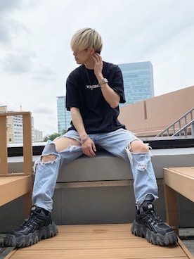 「vetements」｜「アイテム（アクセサリー）」を使った、LIPPS原宿 篠田悠斗さん（メンズ・176cm）の夏コーディネート