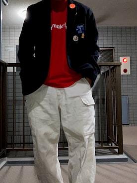 「GAP（ギャップ）のアイテム（テーラードジャケット）」を使った、マーマレードさん（メンズ・168cm）の冬コーディネート