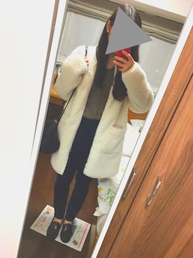 「niko and...（ニコアンド）のアイテム（ムートンコート）」を使った、Toukoさん（レディース・156cm）の秋コーディネート
